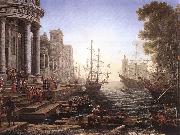 Claude Lorrain Port Scene with the Embarkation of St Ursula fgh oil on canvas